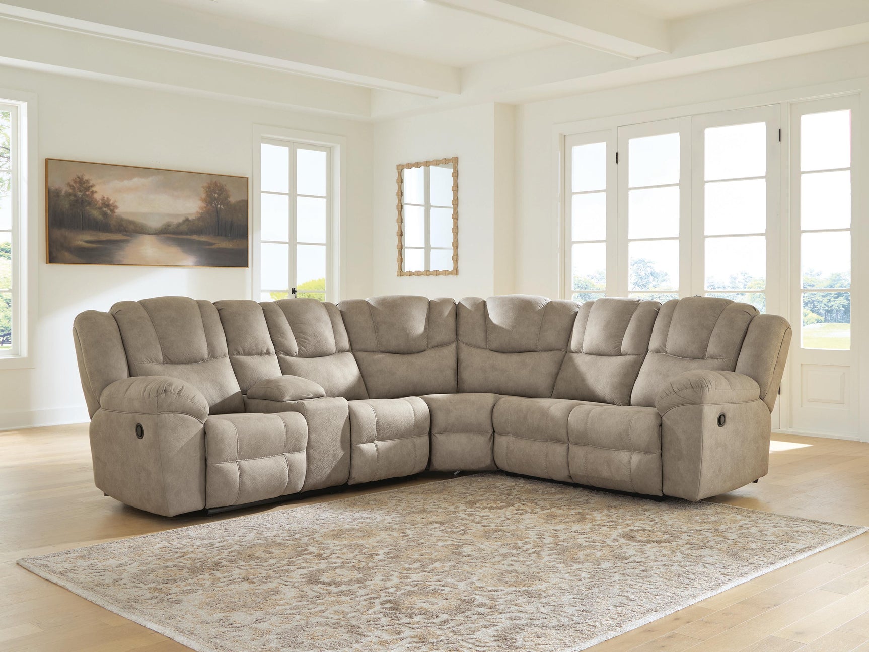 Ravenswaye Birch 3-Piece Reclining Sectional with Left-Arm Facing Console (Online Special Price)