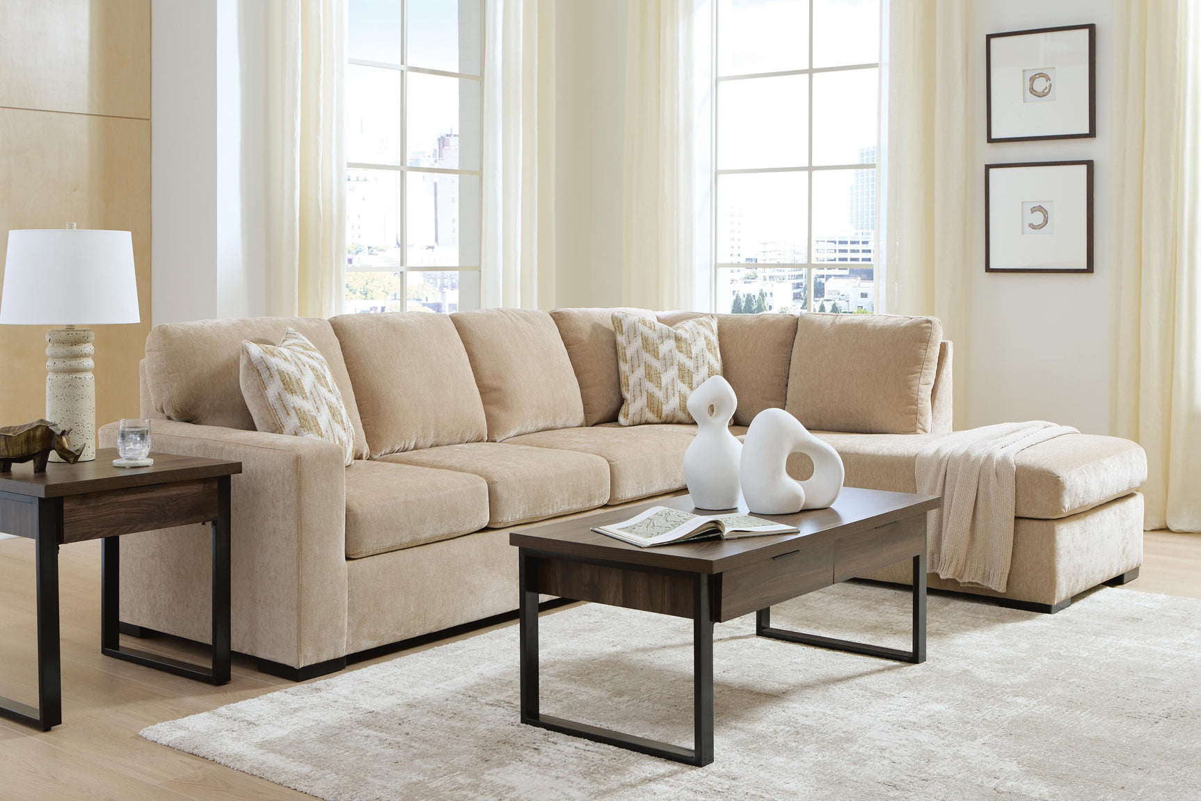 Bridgepoint Almond 2-Piece Sectional with Chaise
