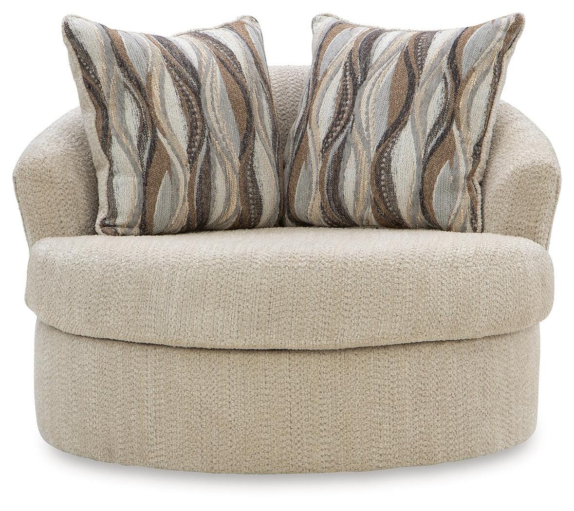 Lofwood Oatmeal Swivel Accent Chair
