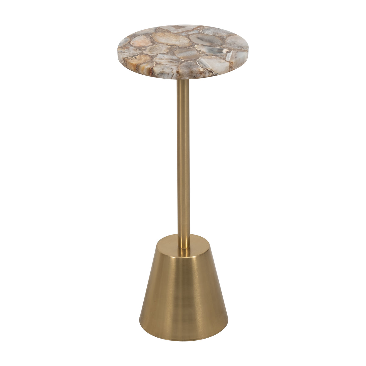 Firebaugh Gold Agate Top Polished Edge Accent Table - 18353EC