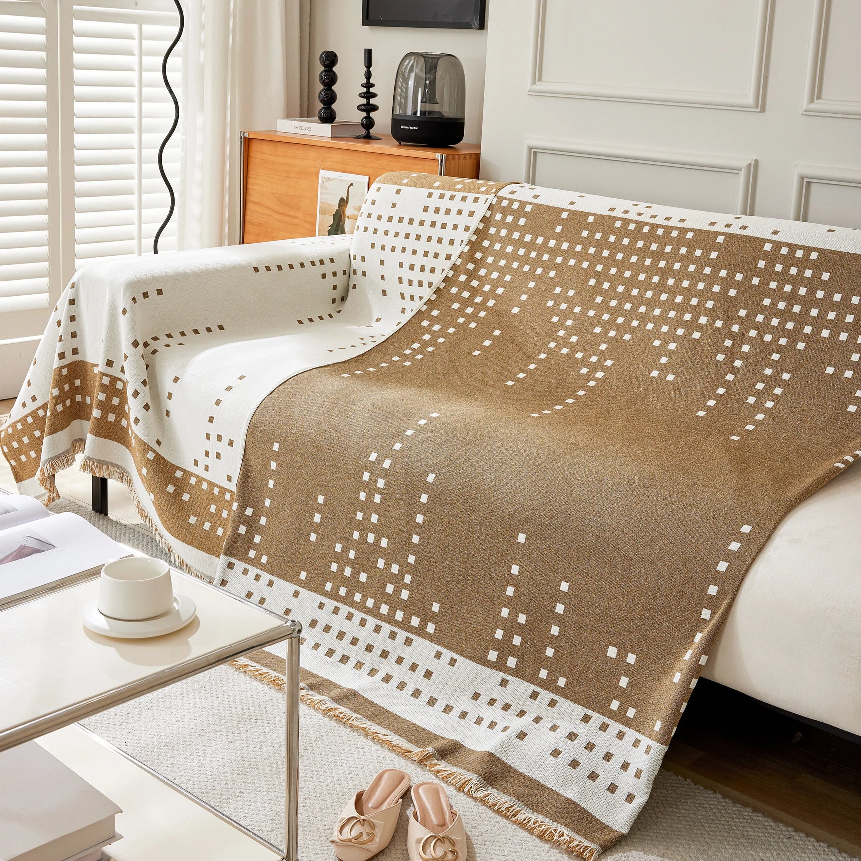 Reversible Chenille Sofa Covers for Pets, Large Throw Blanket for Couch, Blanket on The Sofa