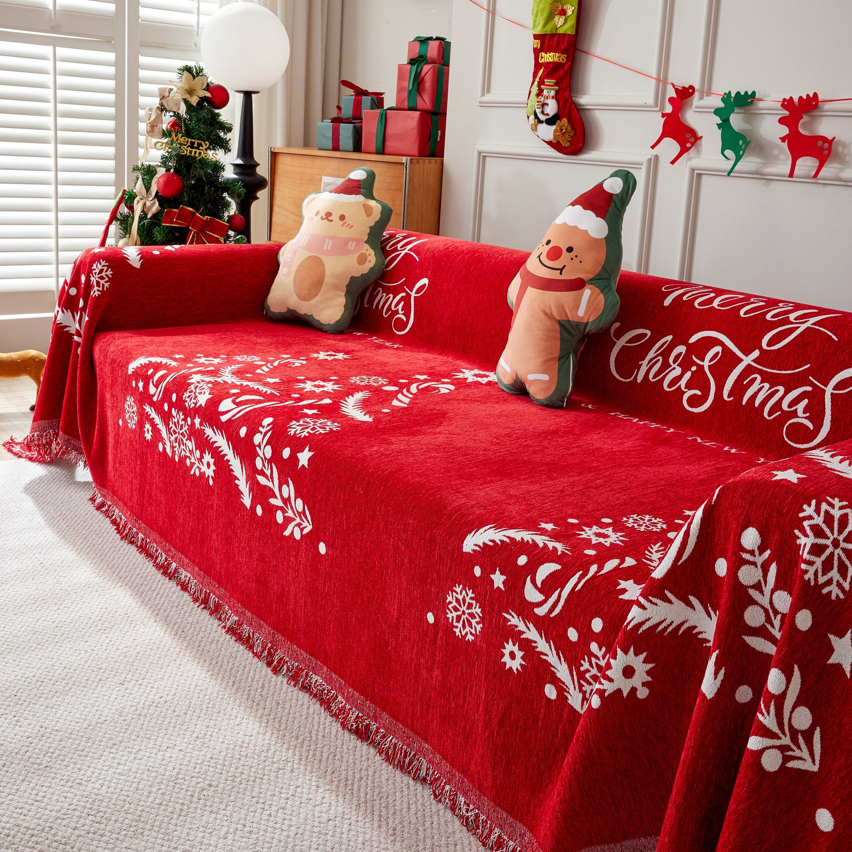 Cozy Chenille Couch Cover Blanket, Non Slip Sofa Cover, Furniture Covers for Pets