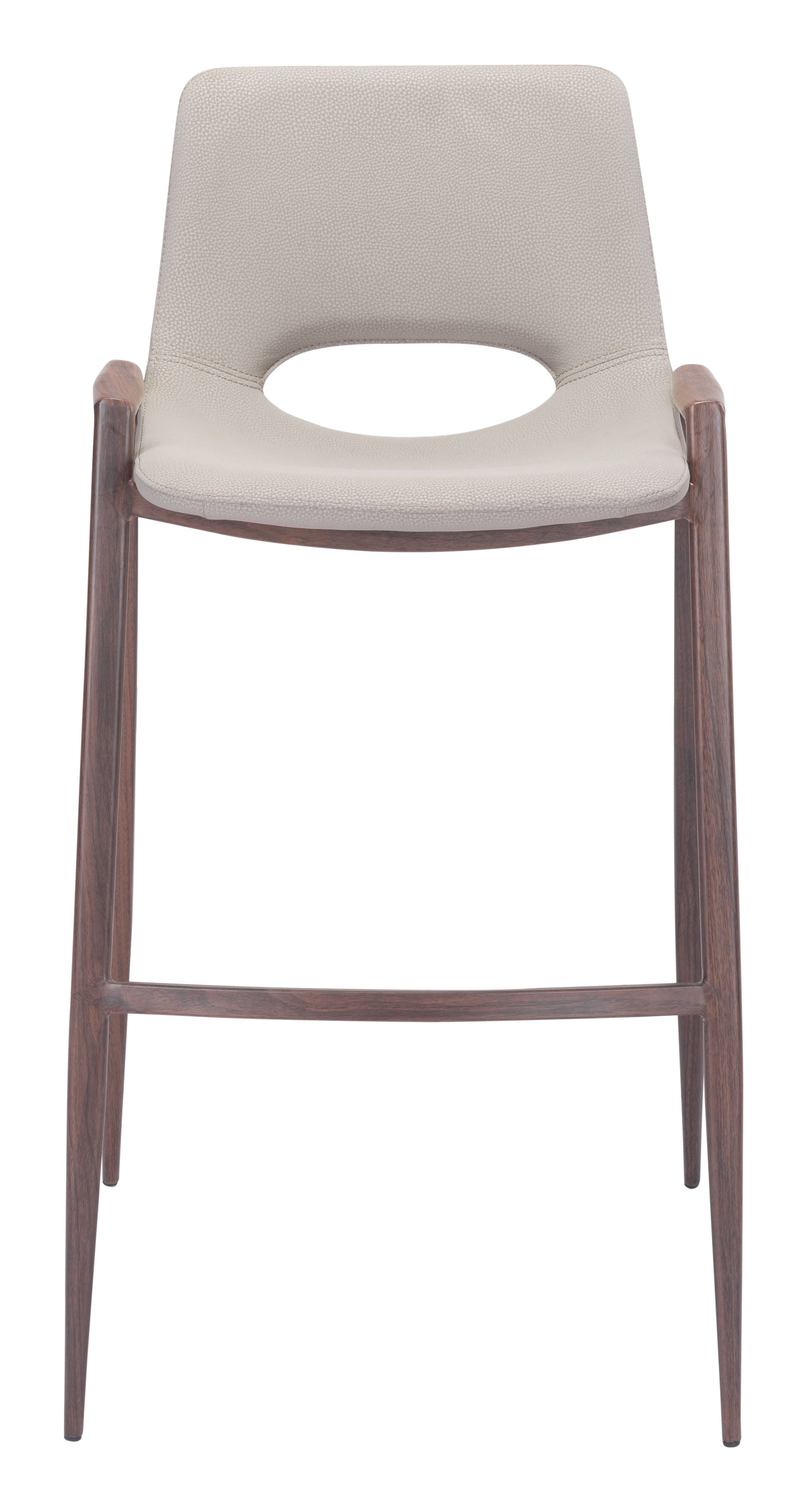 Desi Beige & Walnut Barstool (Set of 2)