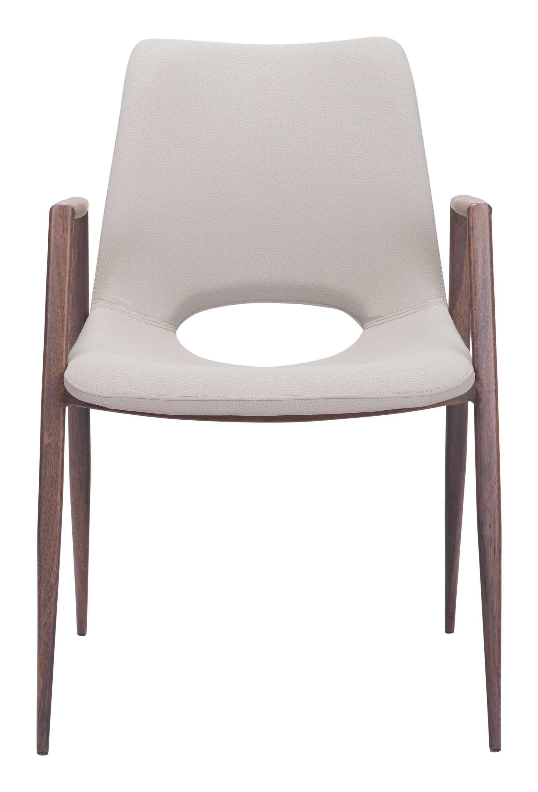 Desi Beige & Walnut Dining Chair (Set of 2)