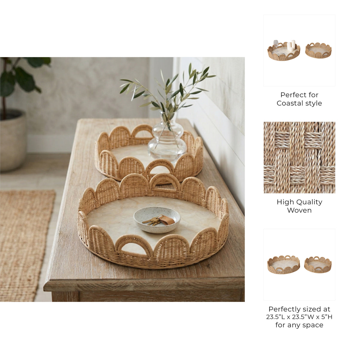 Ethanholm Ivory/Tan Trays (Set of 2)