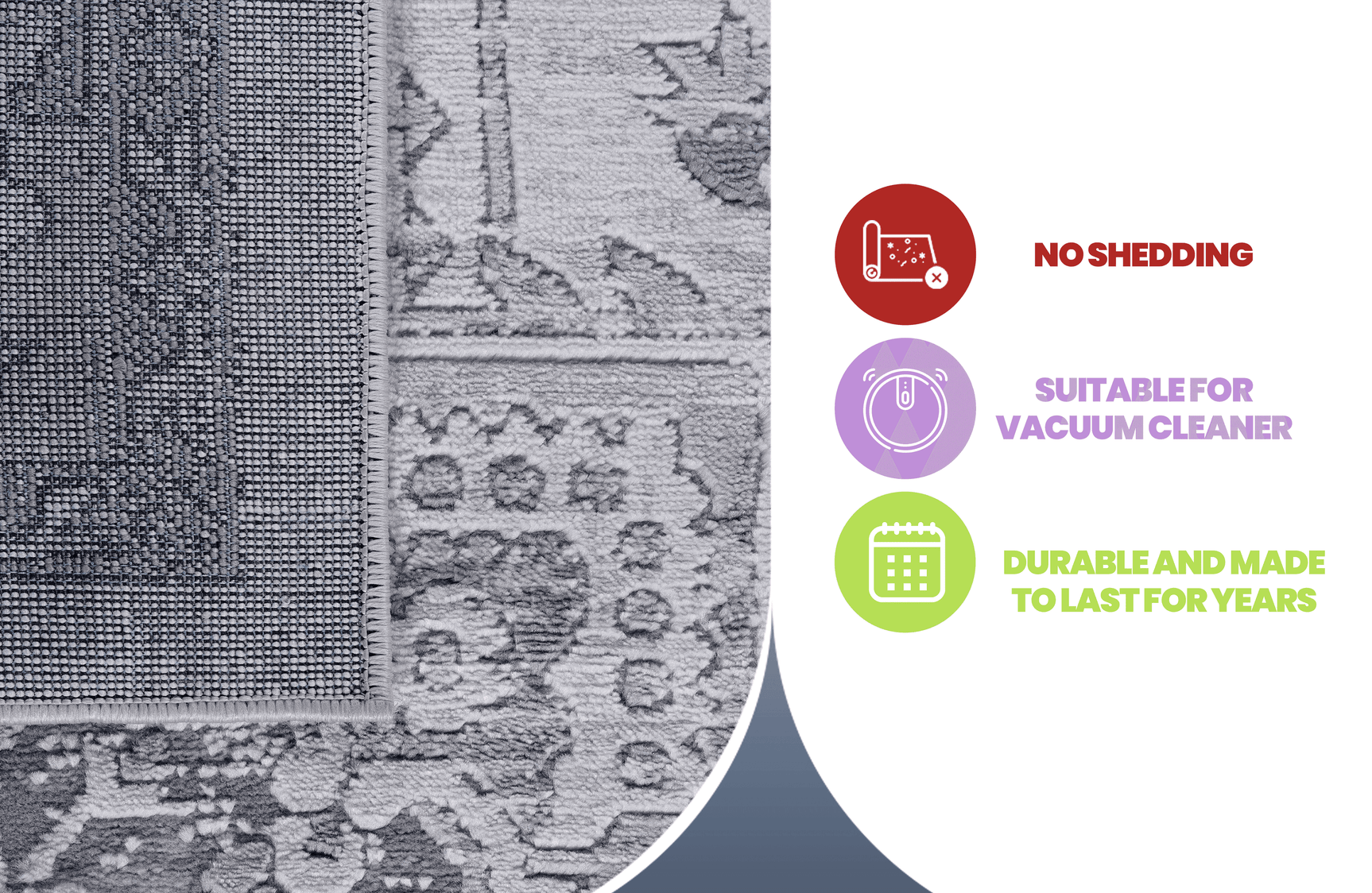 Marfi Non-Shedding Indoor Area Rug 5' x 7' - Ornate Home