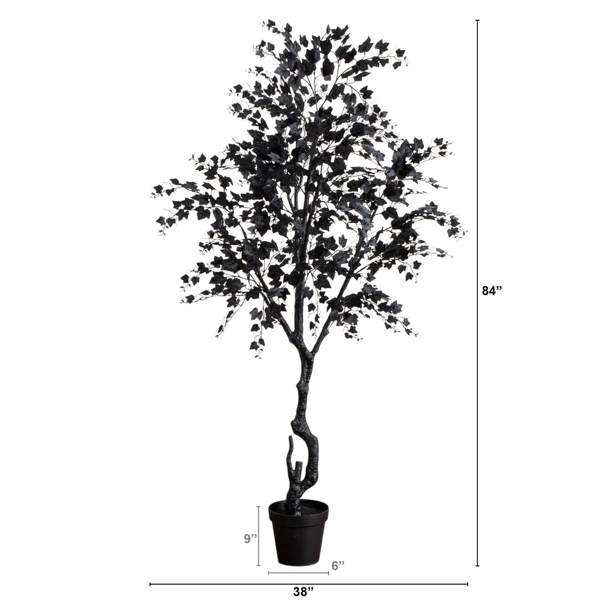 7' Artificial Halloween Black Maple Tree