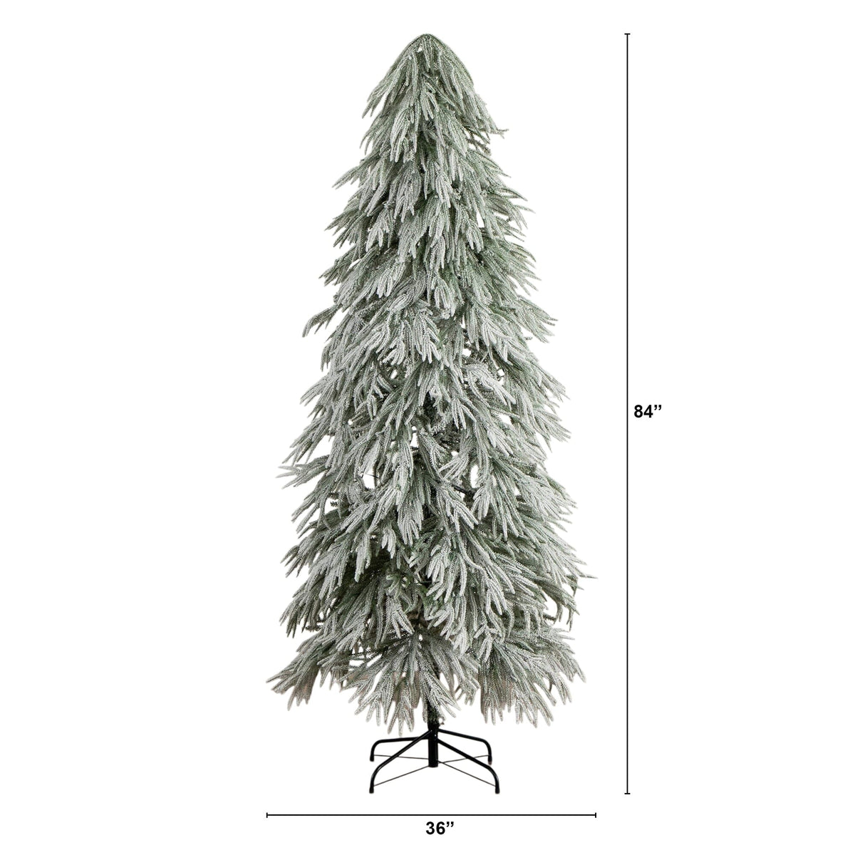 7' Flocked Down Swept Artificial Christmas Tree with 300 LED Lights