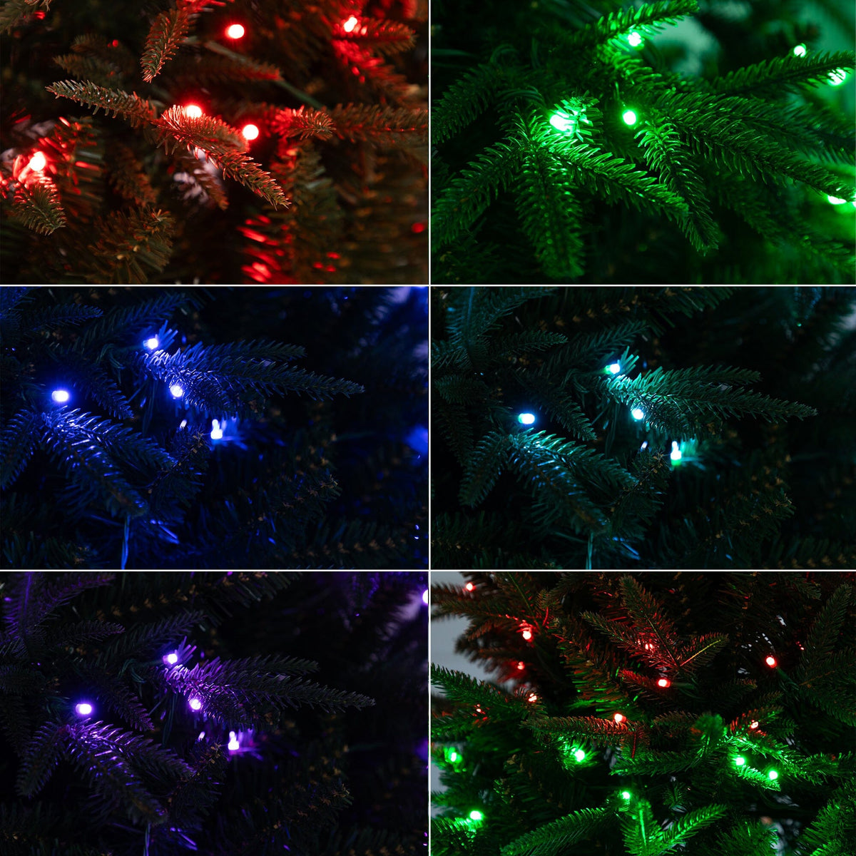 7’ Pre-Lit Artificial Edmonton Fir Light Show Memory Shape Christmas Tree with Instant Connect Technology and 460 Color Changing LED Lights