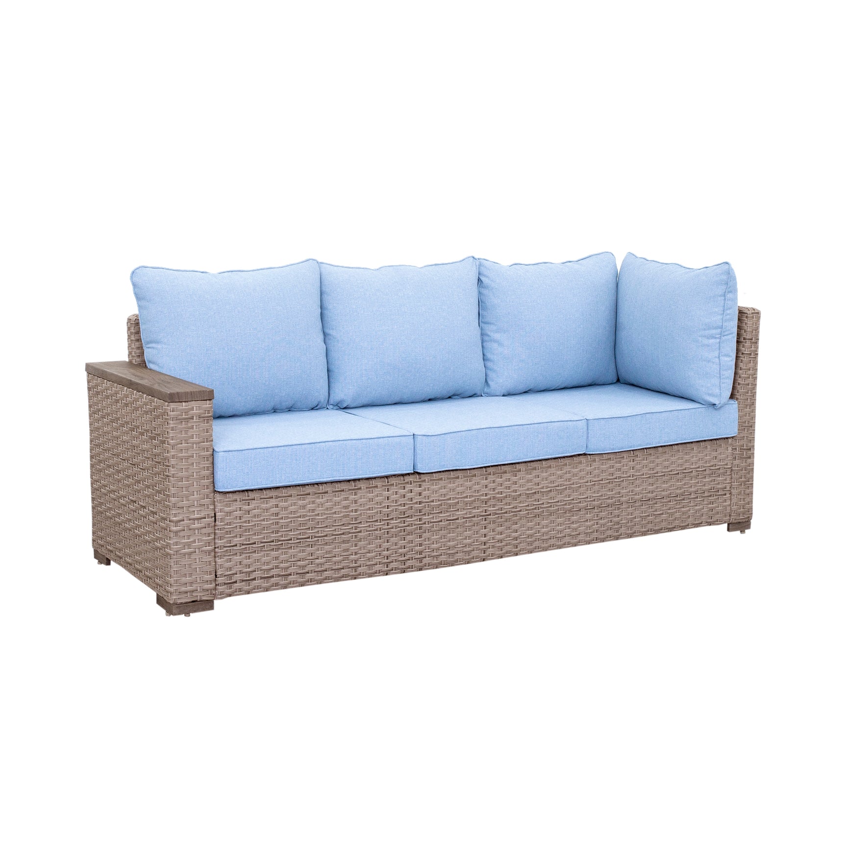 Marina Blue/Brown Outdoor Sectional Set
