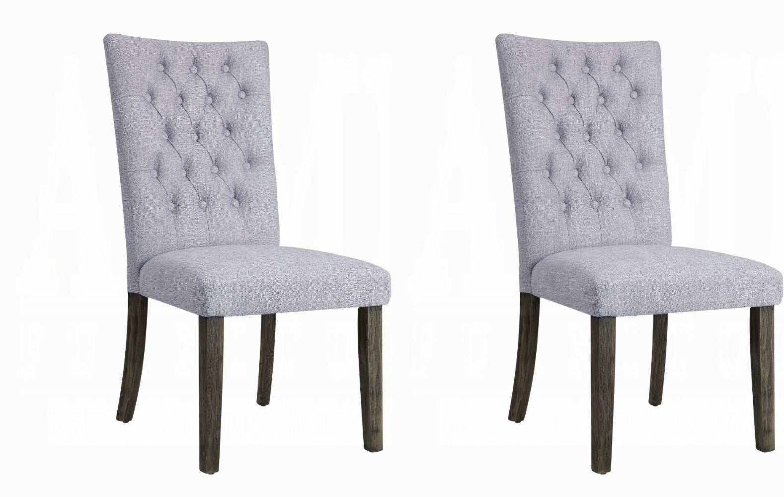 Merel Gray Linen & Gray Oak Side Chair ( Set of 2)