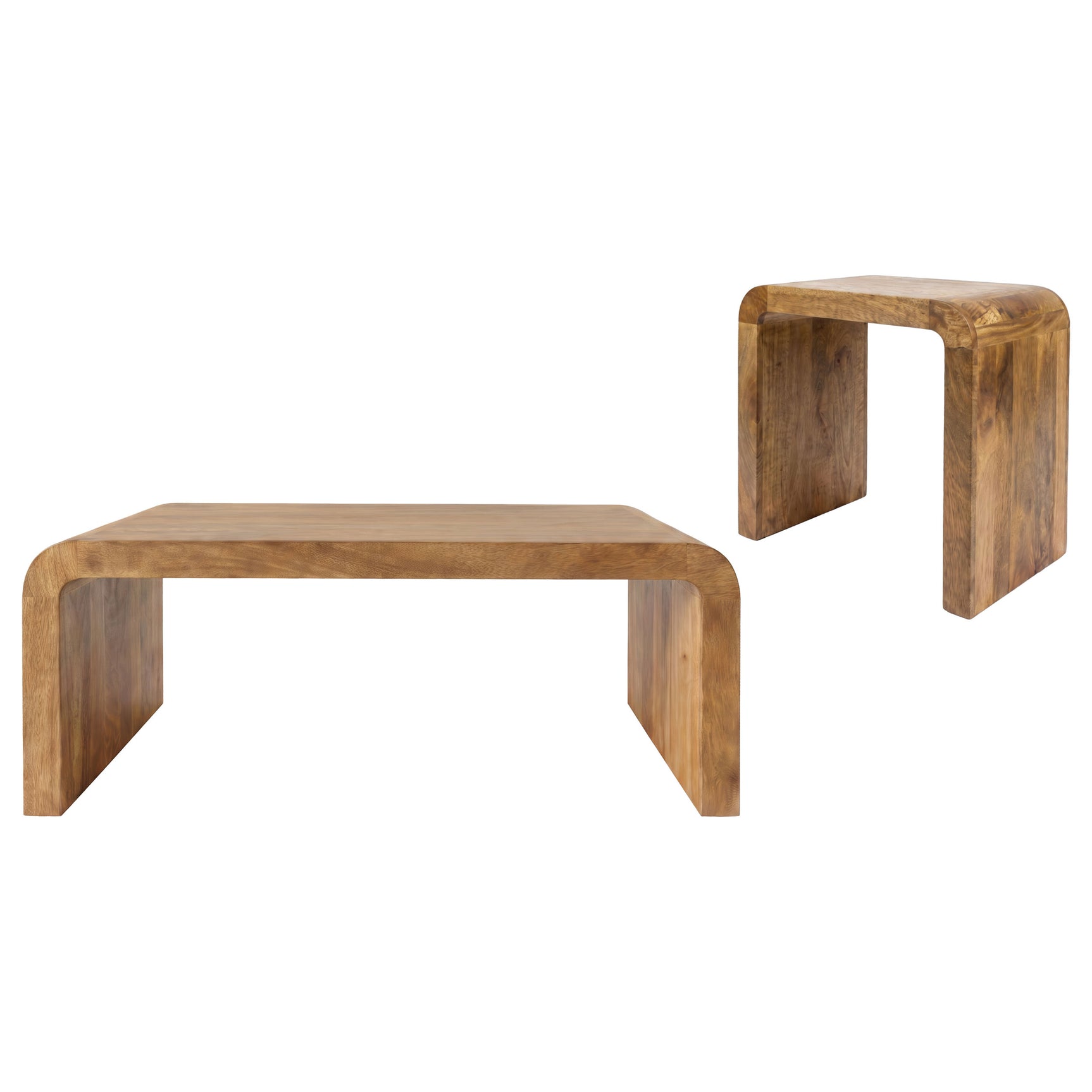Booker Natural 2-Piece Mango Wood Coffee And End Table Set