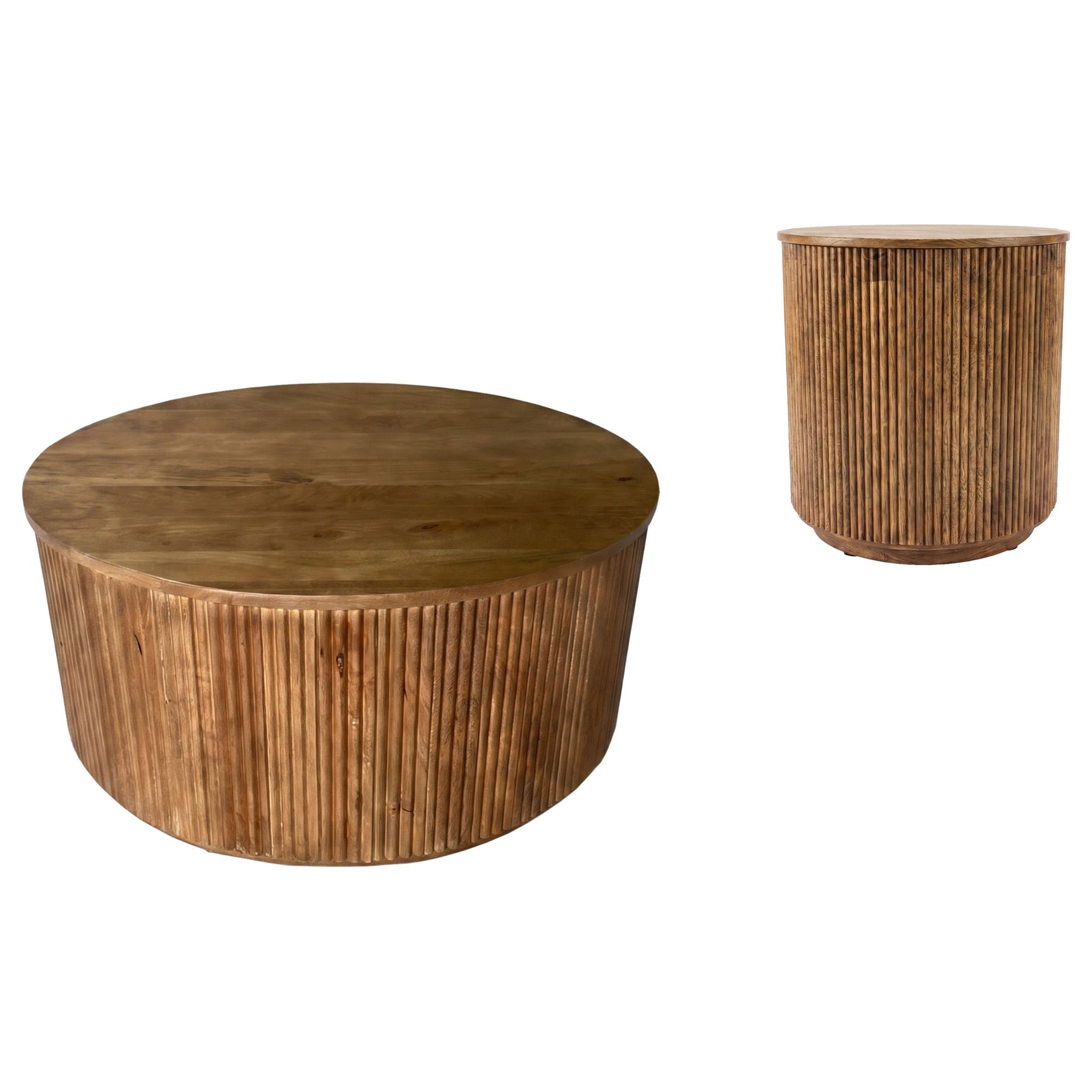 Coffey Light Brown 2-Piece Round Coffee And End Table Set