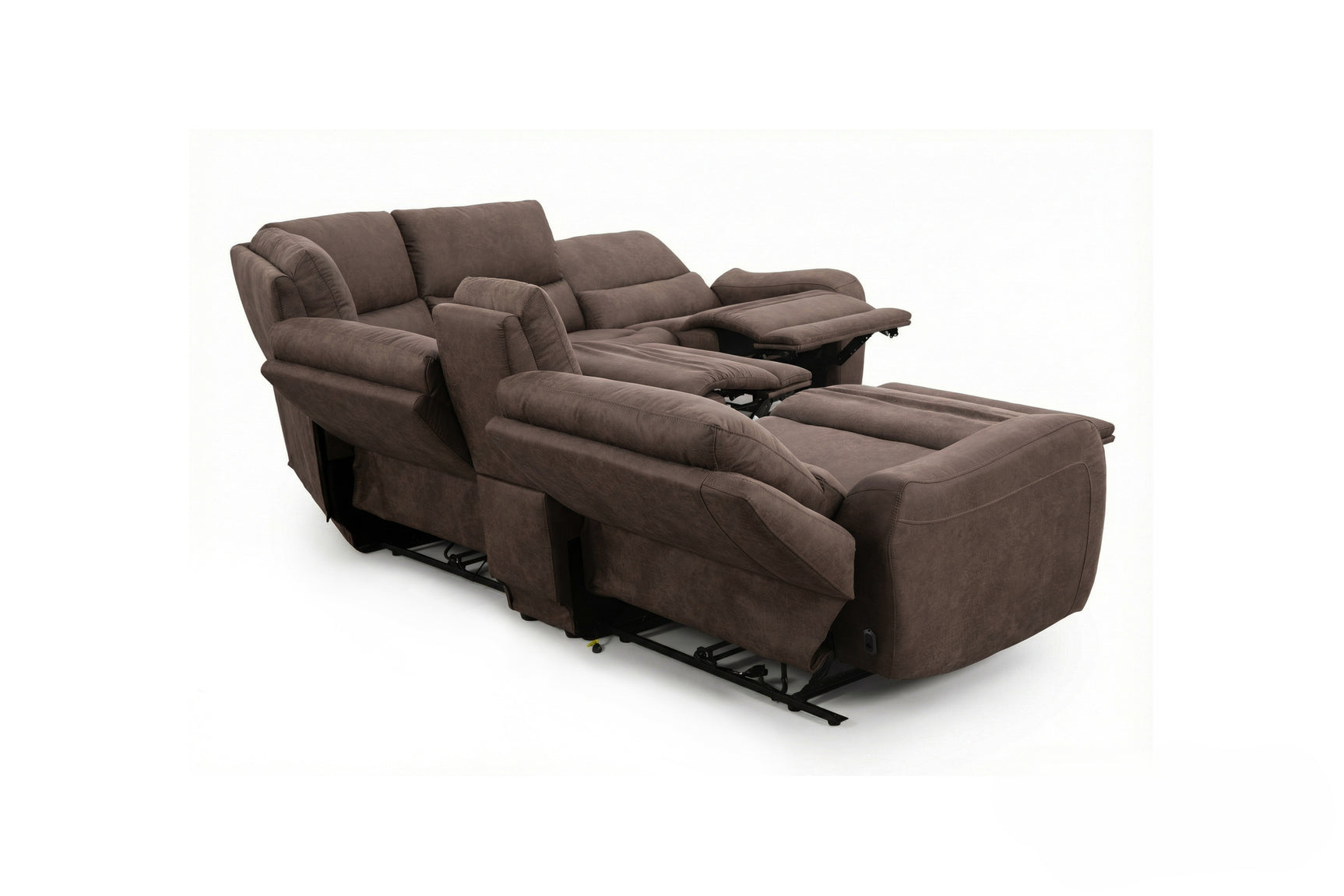 Branson Zero Slate 6-Piece Dual Power Reclining Modular Sectional with Storage Console