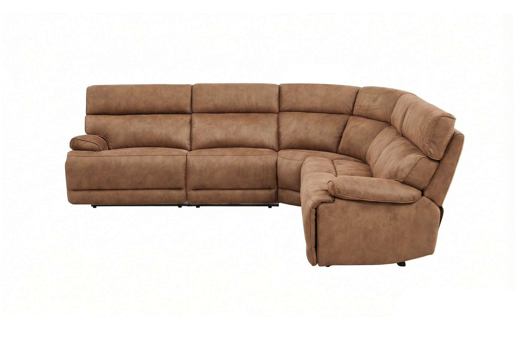 MaxView Media Mocha 6-Piece Power Reclining Sectional with Immersive Sound System