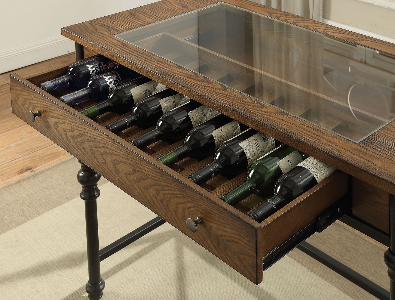 Jalisa Walnut/Black Counter Height Table