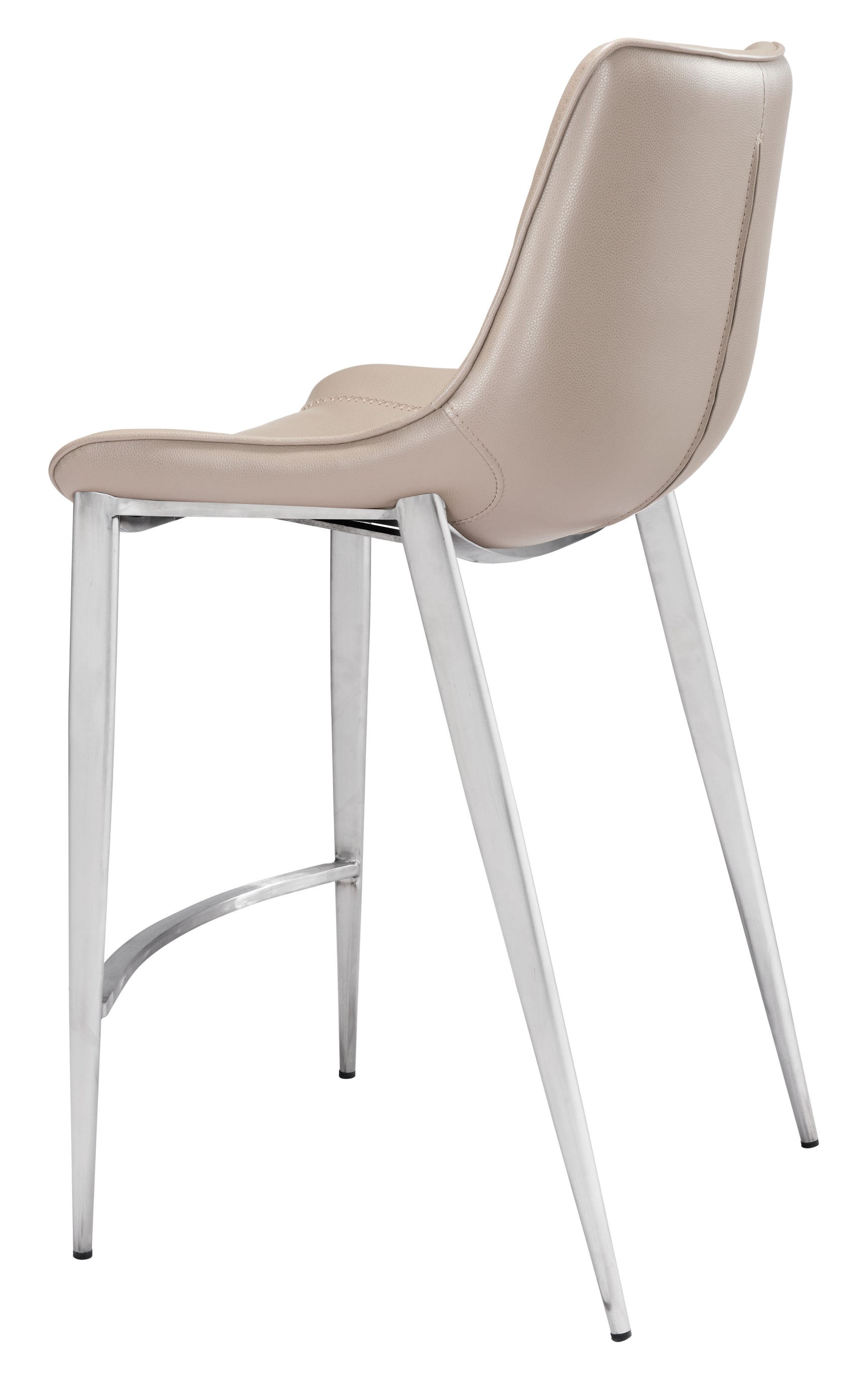 Magnus Brown & Silver Counter Stool (Set of 2)