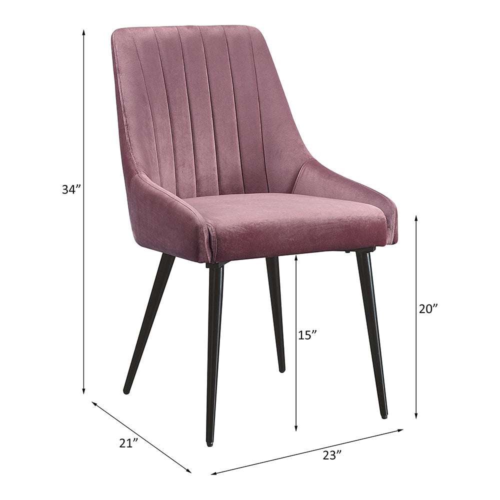 Riley Pink/Black Side Chair (Set of 2)