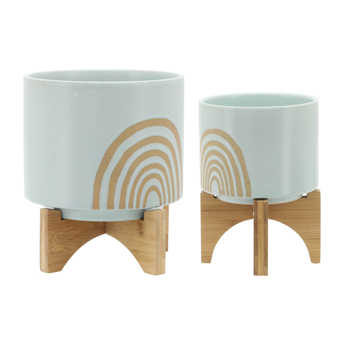 Lovelock Mint Arch Planters with Stand (Set of 2)