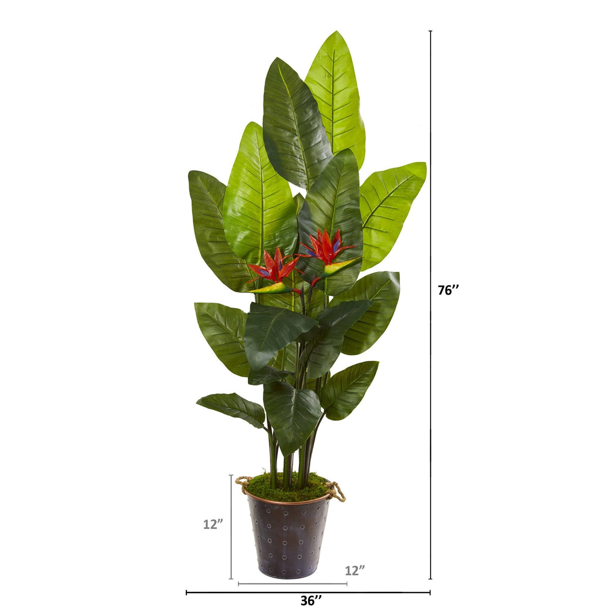 75” Bird of Paradise Artificial Plant in Planter (Real Touch)