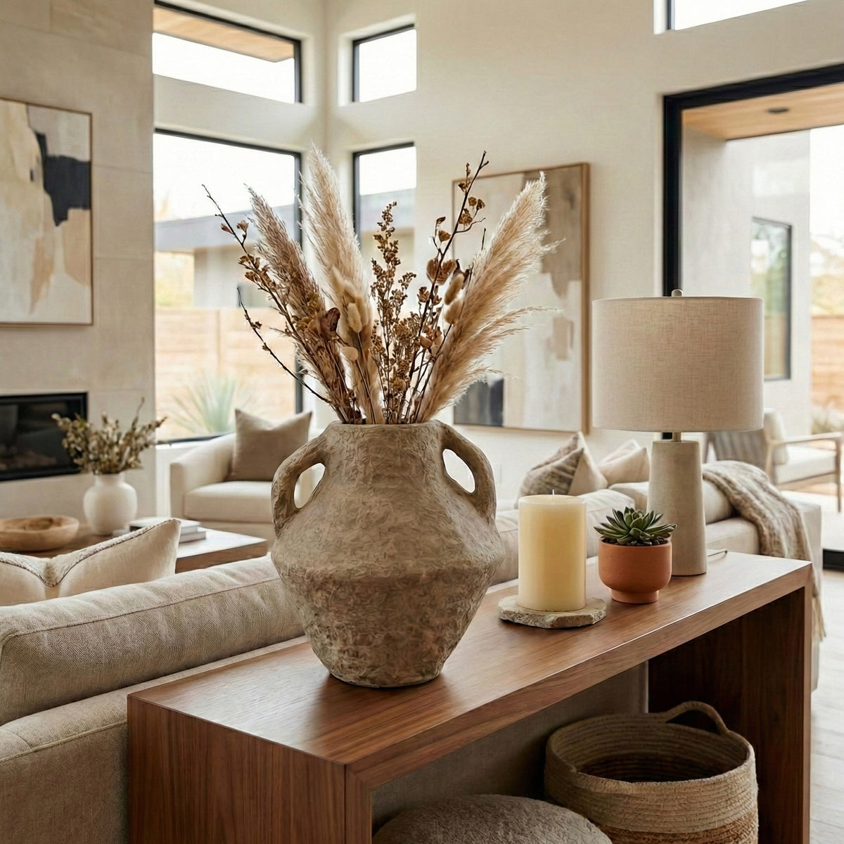 Ferris Tan/Ivory Large Vase