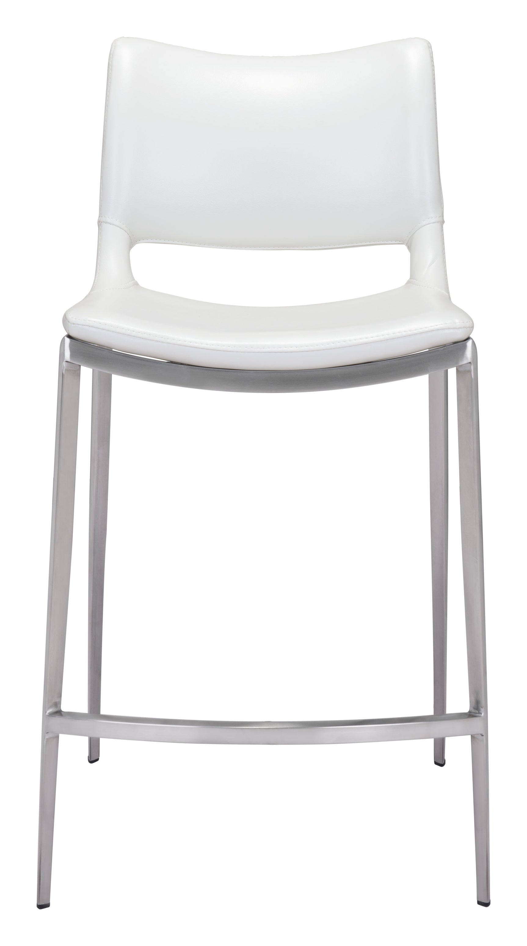 Ace White & Silver Counter Stool (Set of 2)