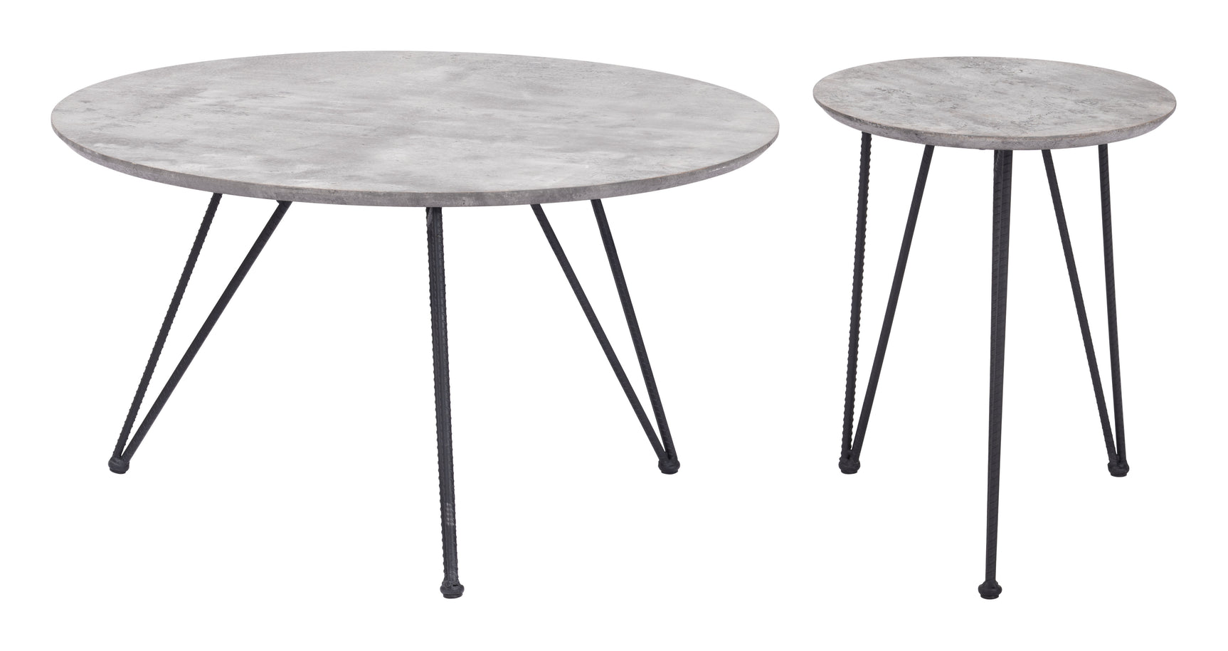 Kerris Gray & Black Coffee Table Set (2-Piece)