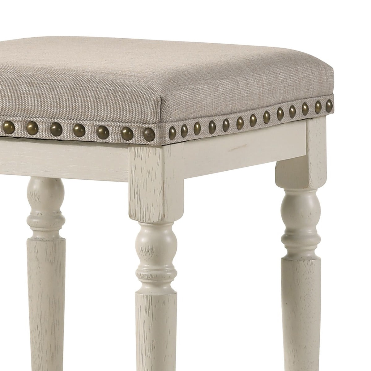 Tasnim Tan/Antique White Counter Height Stool (Set of 2)