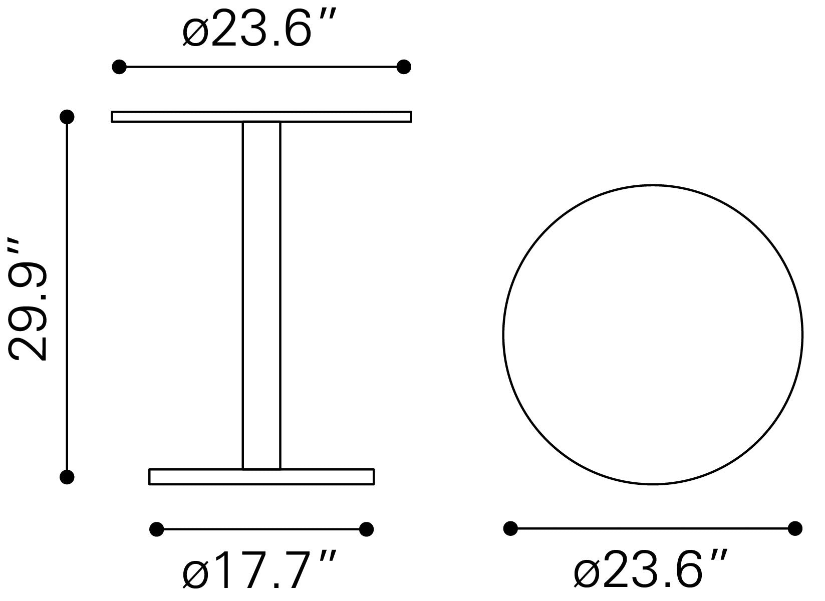 Alto Brown & Gold Bistro Table