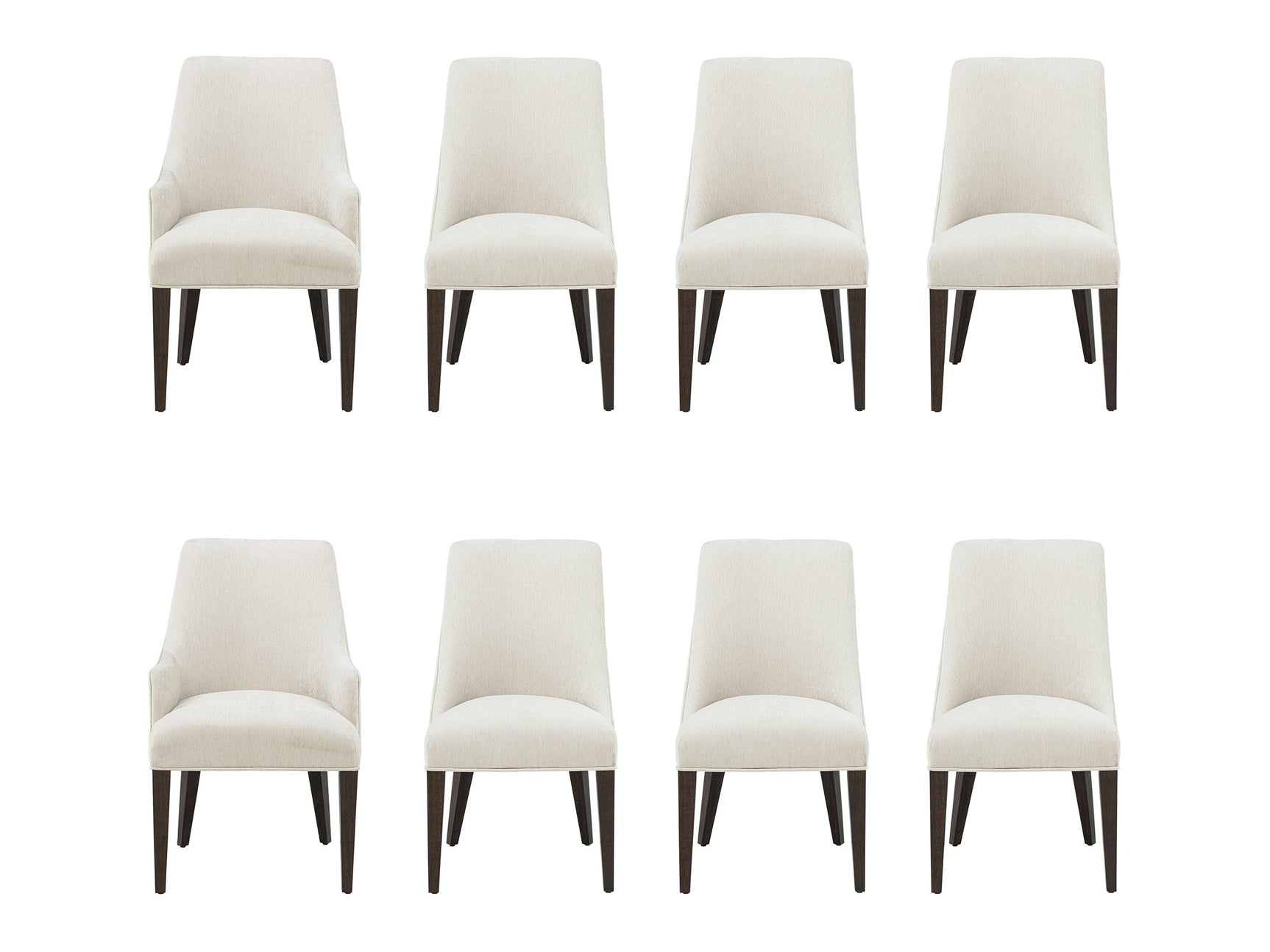 8-Piece Beever Dining Chair and Arm Chair in Cream - Ornate Home