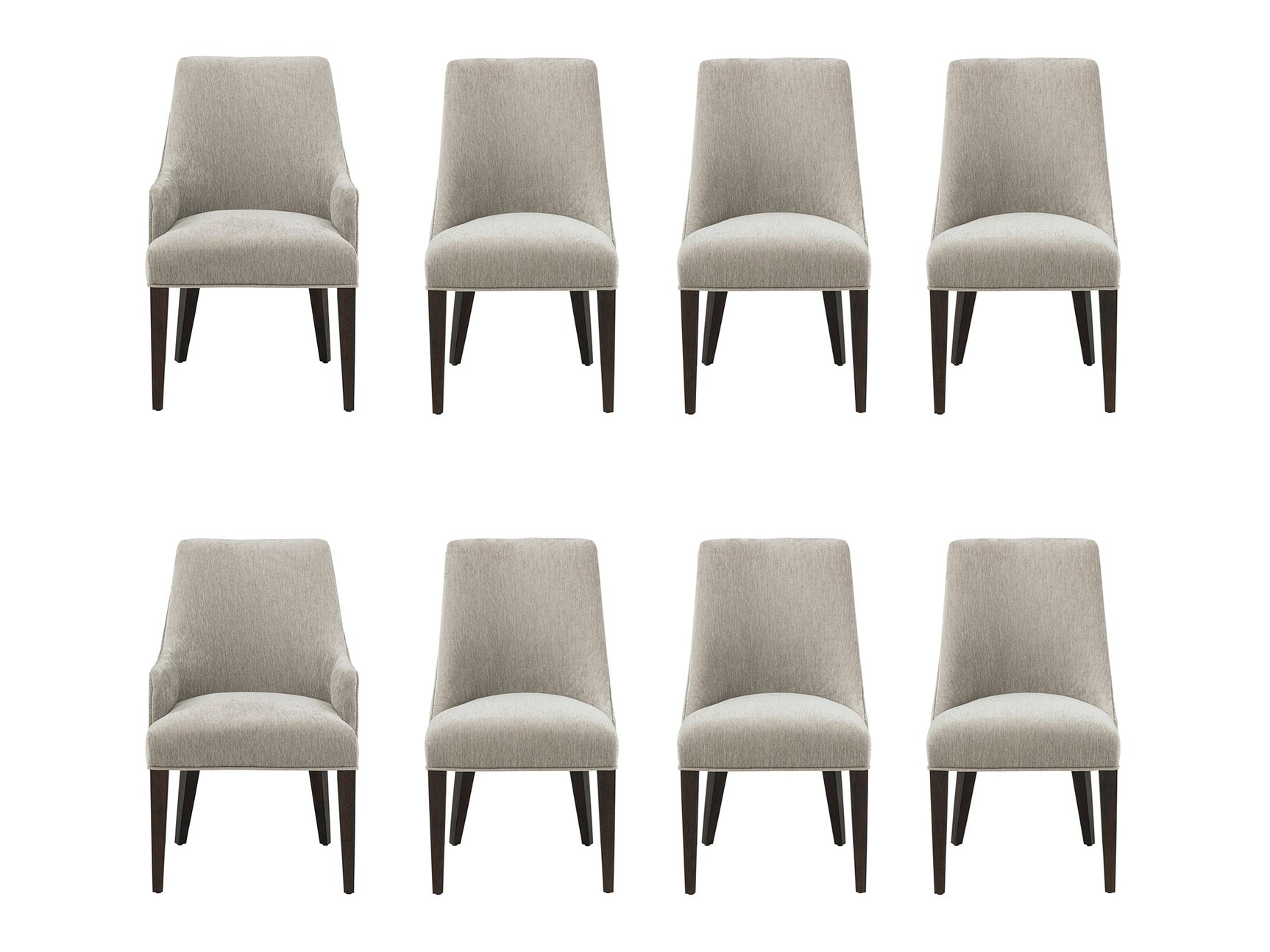 8-Piece Beever Dining Chair and Arm Chair in Taupe - Ornate Home