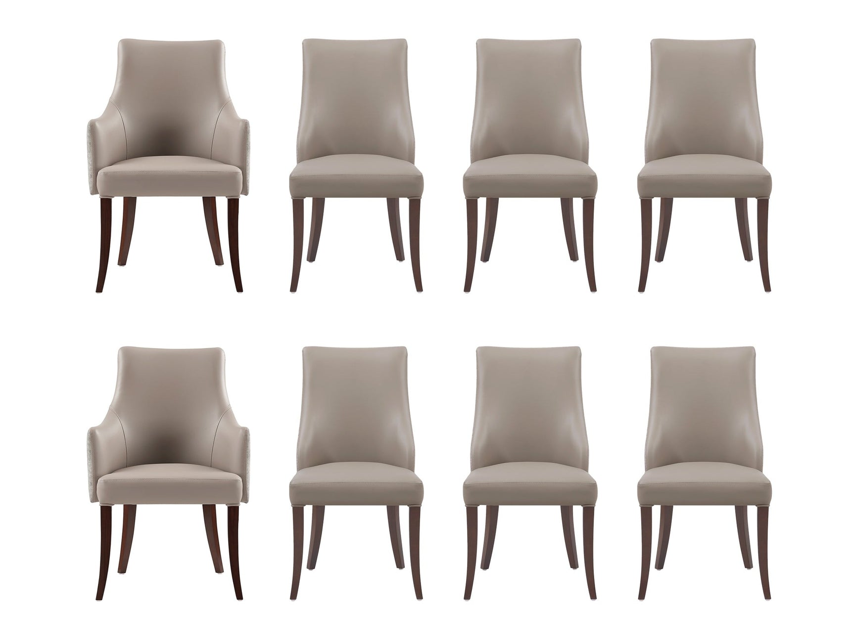 8-Piece Connie Dining Chair and Arm Chair in Taupe - Ornate Home