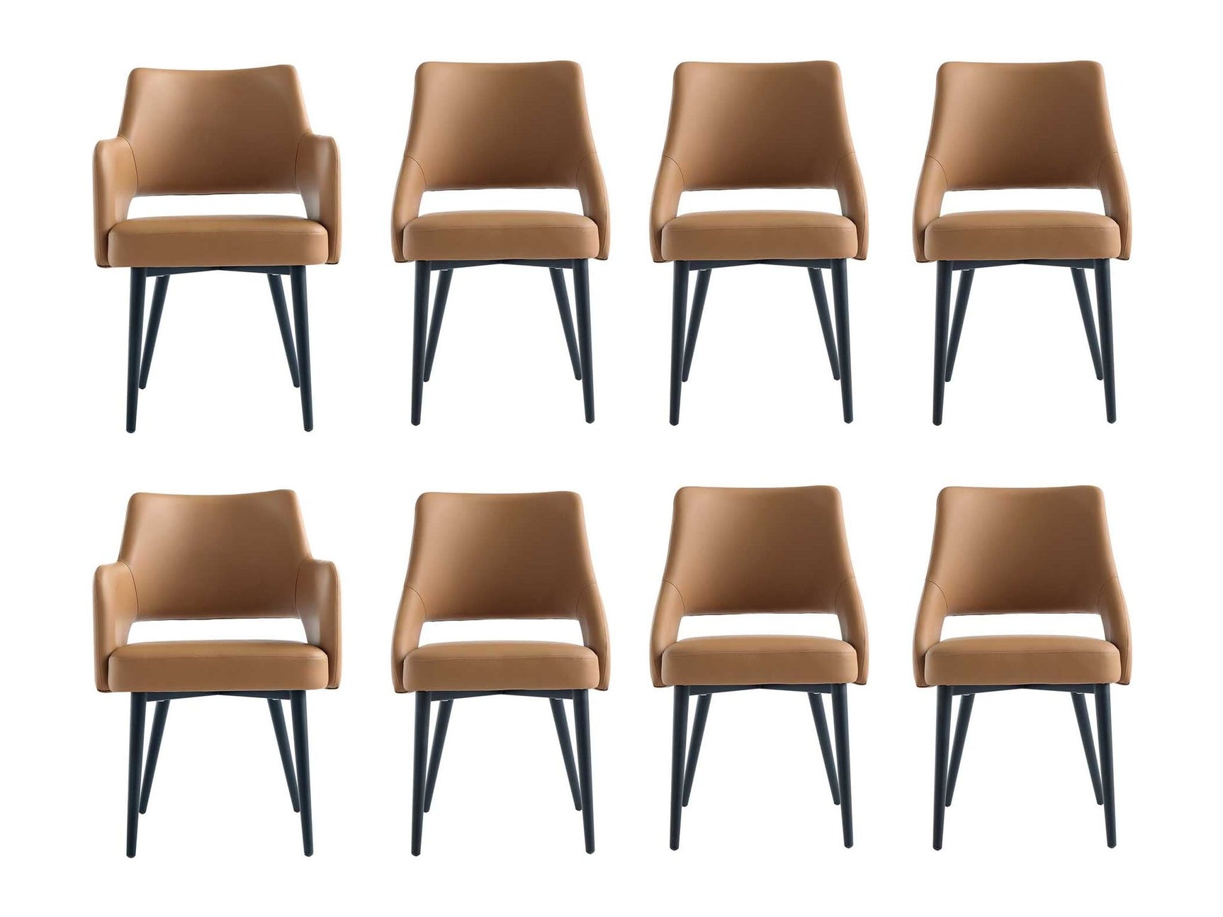 8-Piece Tremont Dining Chair in Saddle - Ornate Home