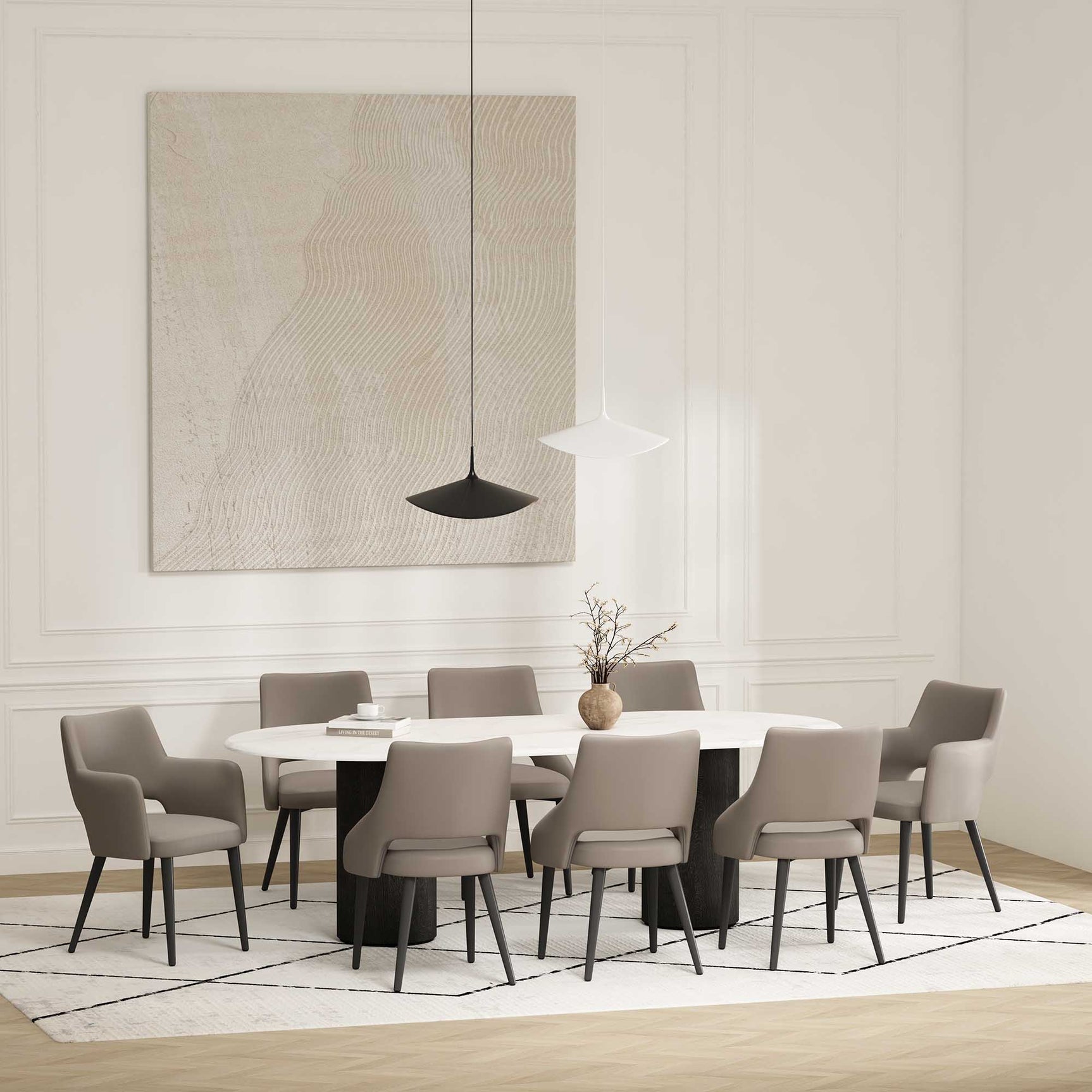 8-Piece Tremont Dining Chair in Taupe - Ornate Home