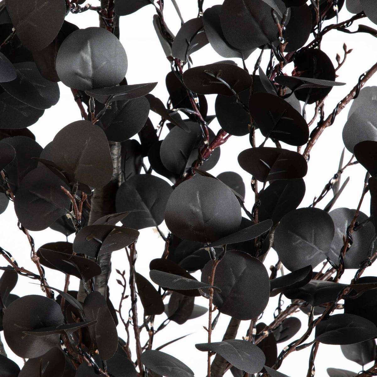 8' Pre-Lit Artificial Halloween Black Eucalyptus Tree with 540 Orange & Purple LED Lights