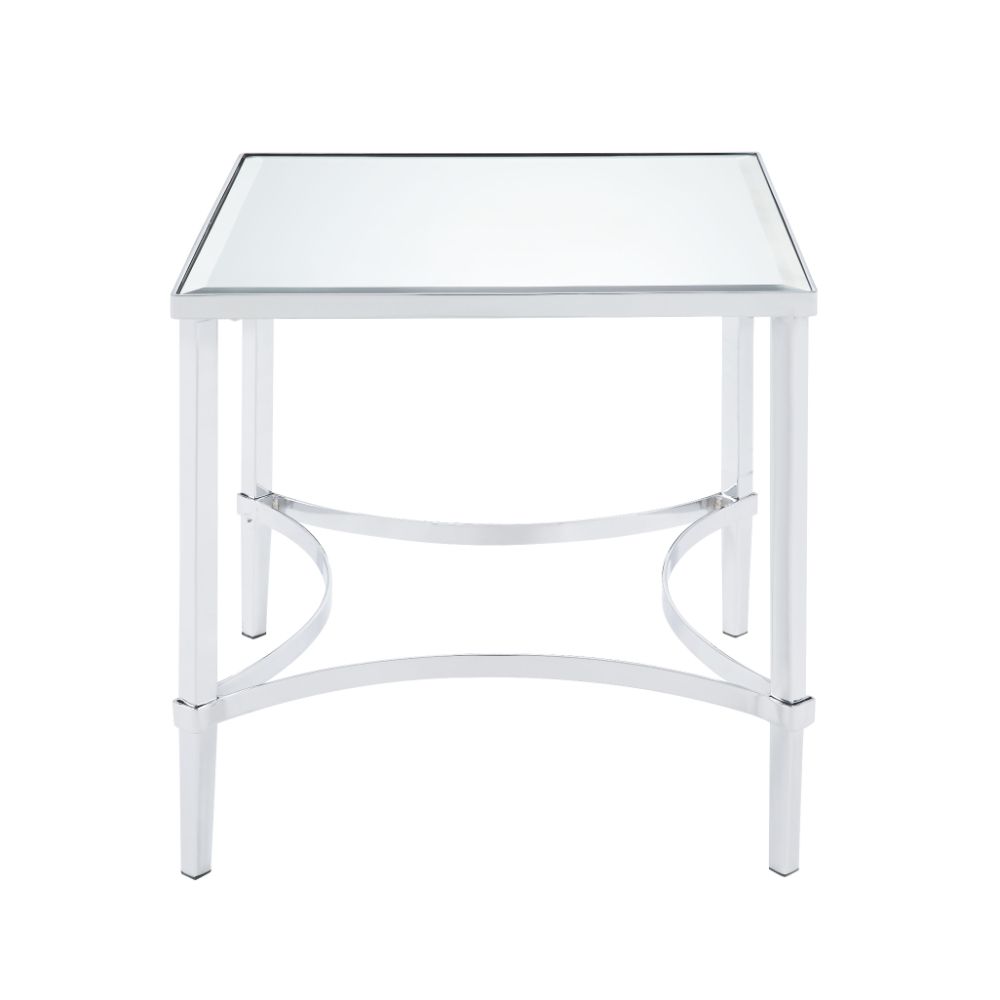 Petunia Mirrored/Chrome End Table