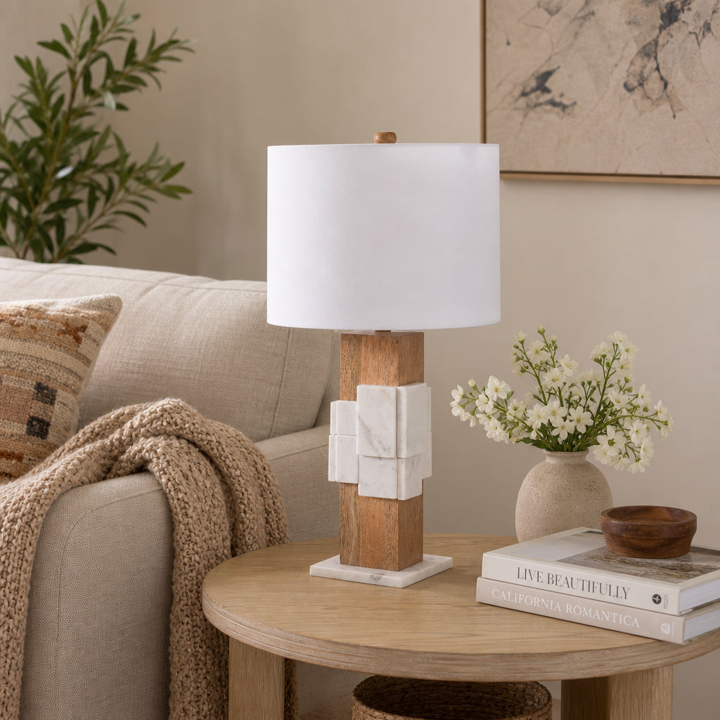 Ceneda White Marble Table Lamp