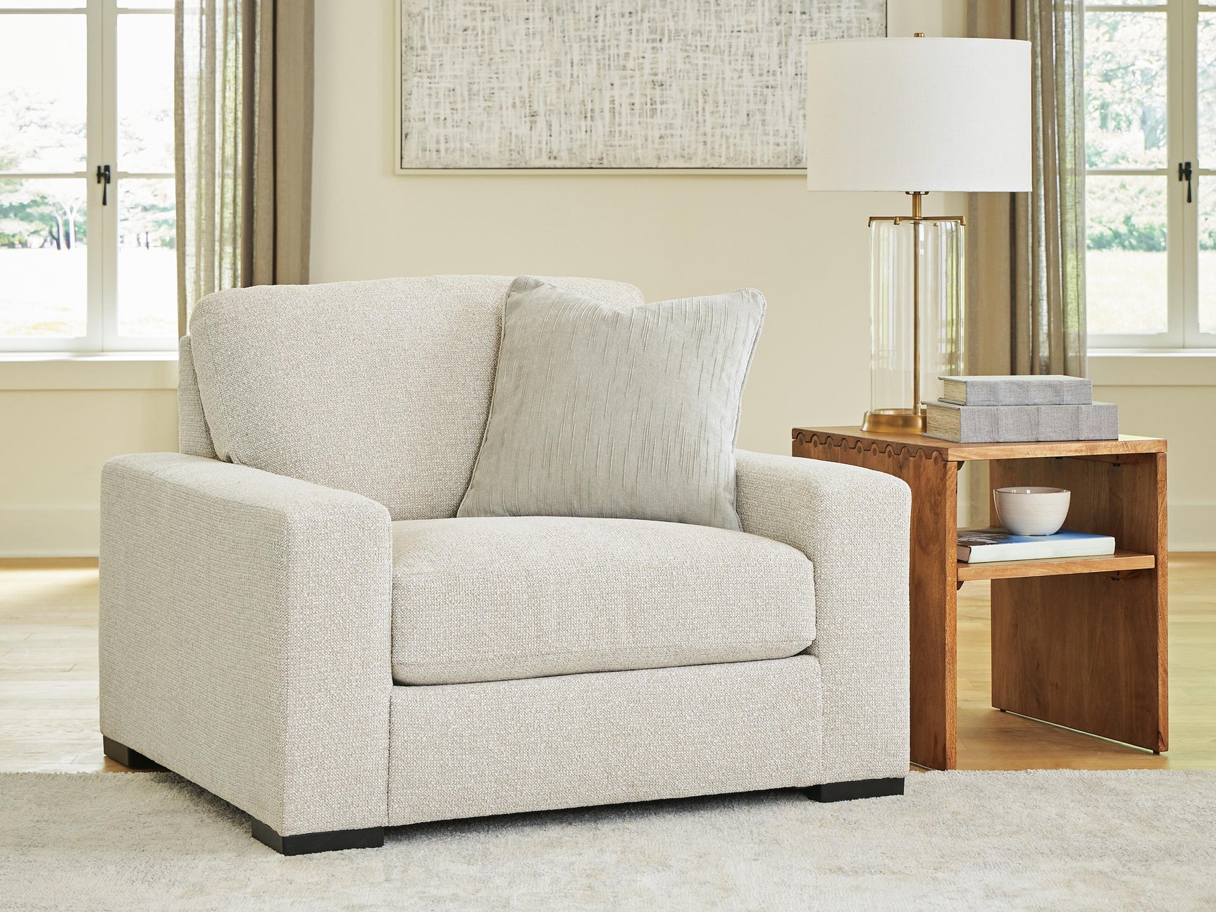 Evanley Linen Oversized Chair