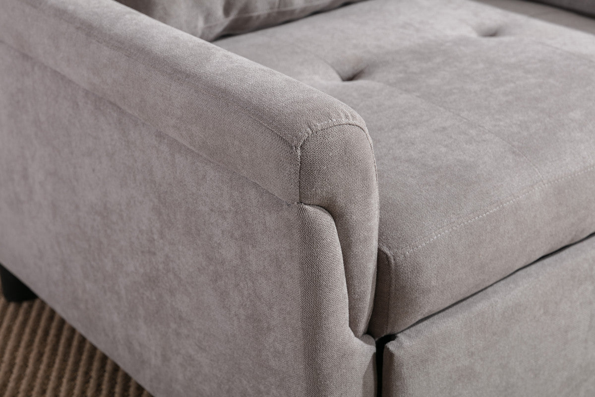 Hannah Gray 35"W Woven Fabric Convertible Sleeper Chair