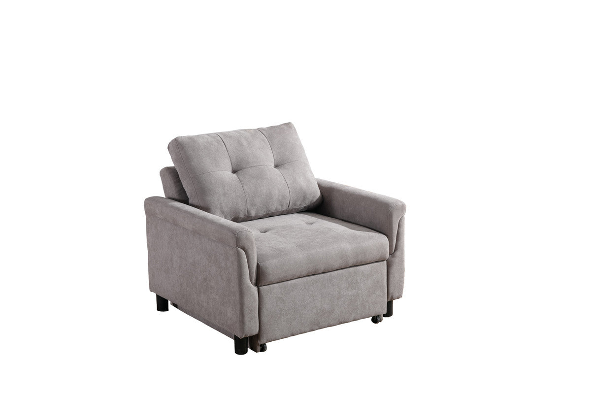 Hannah Gray 35"W Woven Fabric Convertible Sleeper Chair