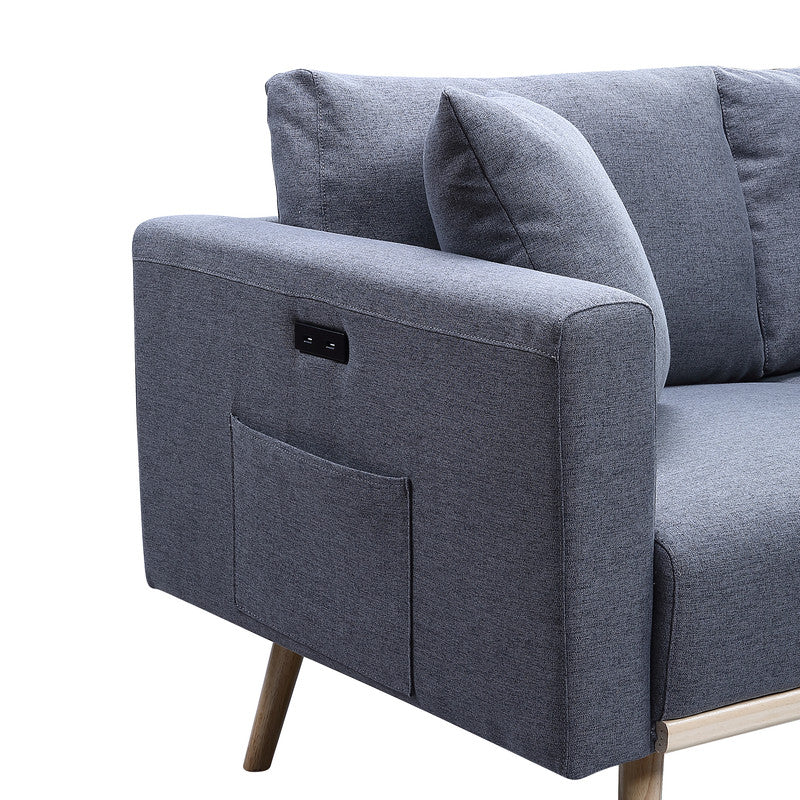 Easton Dark Gray Linen Sofa & Loveseat Set