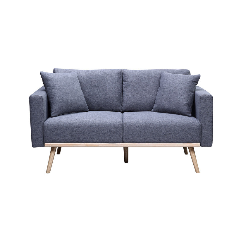 Easton Dark Gray 56.5"W Linen Loveseat