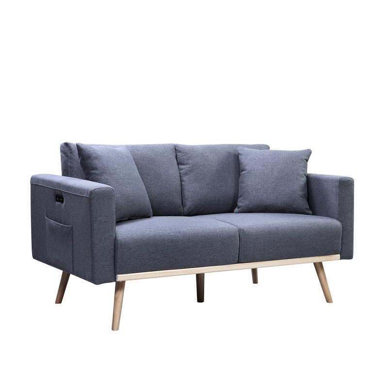 Easton Dark Gray Linen Sofa & Loveseat Set