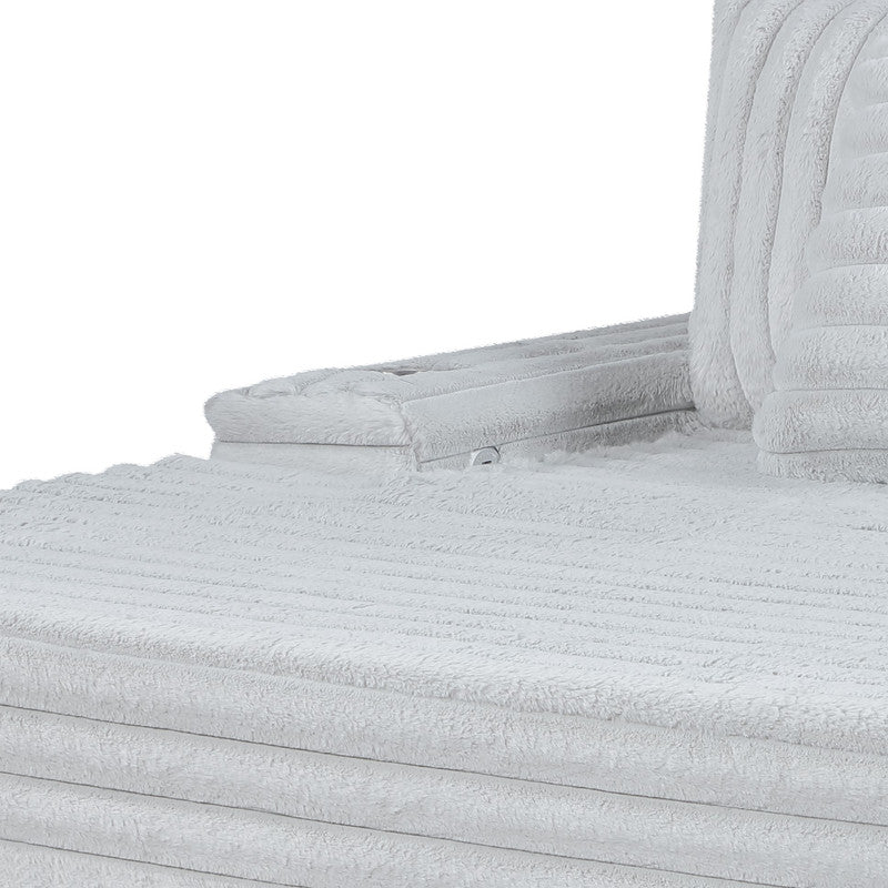 Symphony Light Gray 67"W Corduroy Oversized Chaise Lounge
