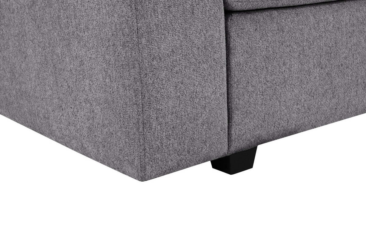 Samara Gray 137"W Chenille Sectional Sofa with Right-Facing Chaise