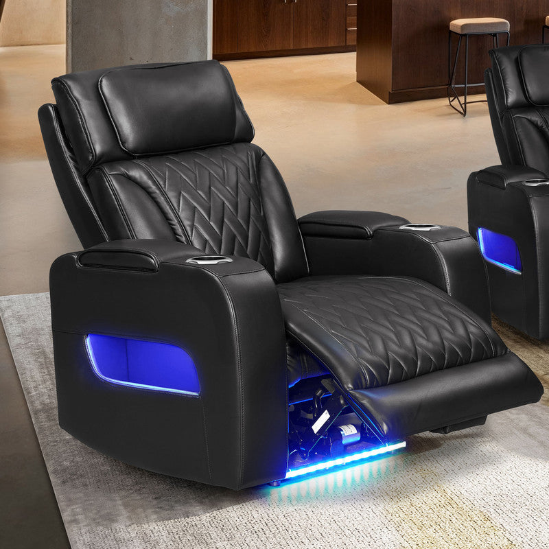Jazz Black 37"W Leather Aire Power Reclining Chair