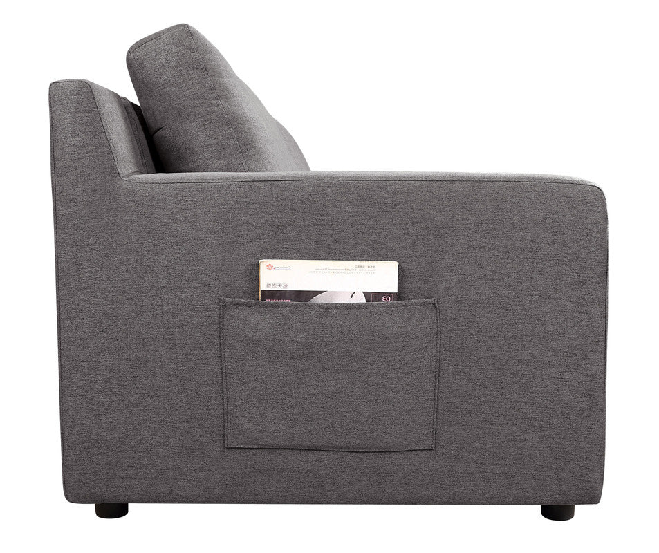 Waylon Gray 145.5"W Linen U-Shape Sectional Sofa with Right-Facing Chaise