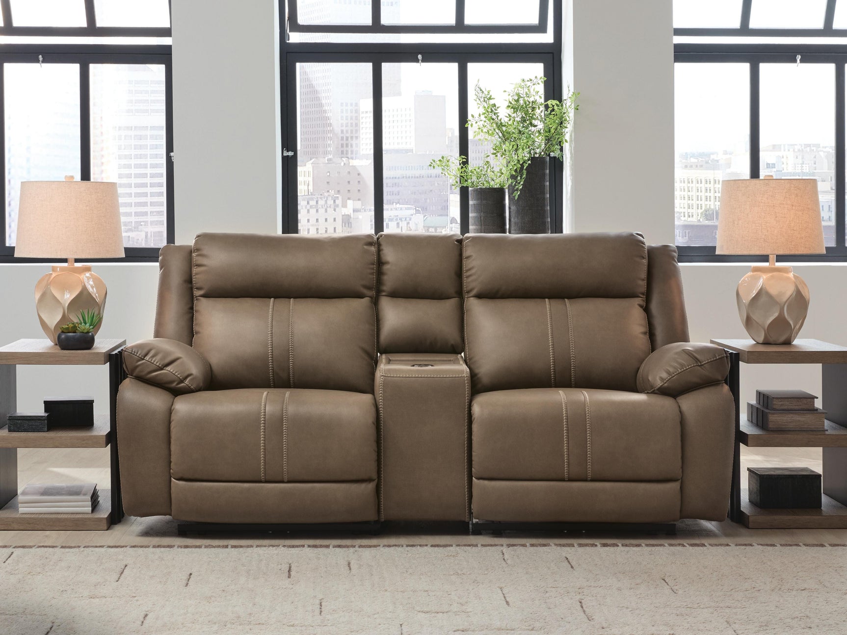 Max-Momentum Biscotti 3-Piece Power Reclining Sectional Loveseat with Audio Console (Online Special Price)