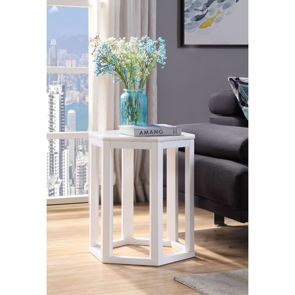 Reon White 2PC Pack Accent Table Set
