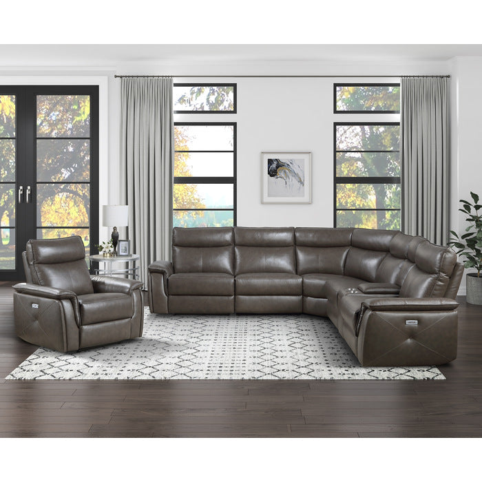 Maroni Brown 6-Piece Modular Power Reclining Sectional-part5
